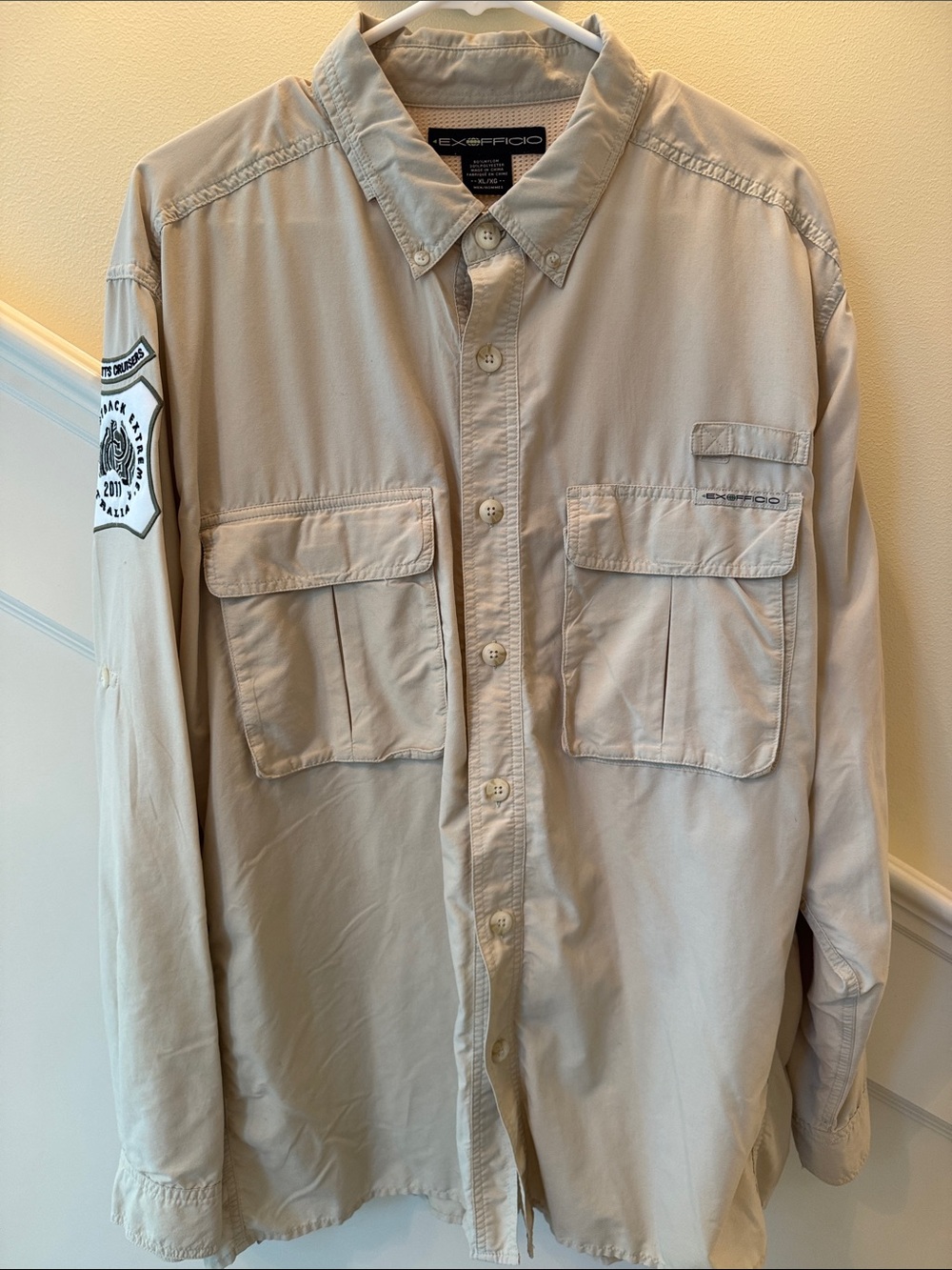 Exofficio Khaki Long-Sleeve Button-Up Utility Shirt